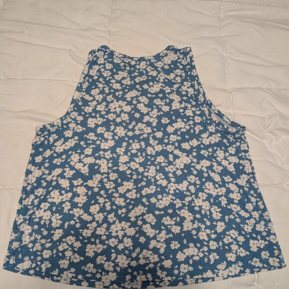 Blue Floral Old Navy Sunday Sleep Soft Sleeveless Shirt (Size M) - Picture 3 of 3